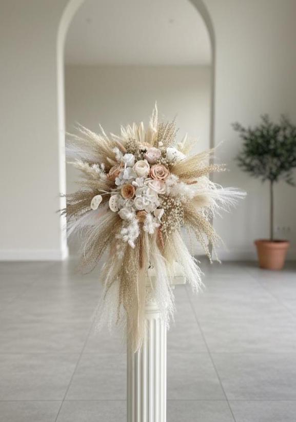 Peach & Blush Cascading Bouquet
