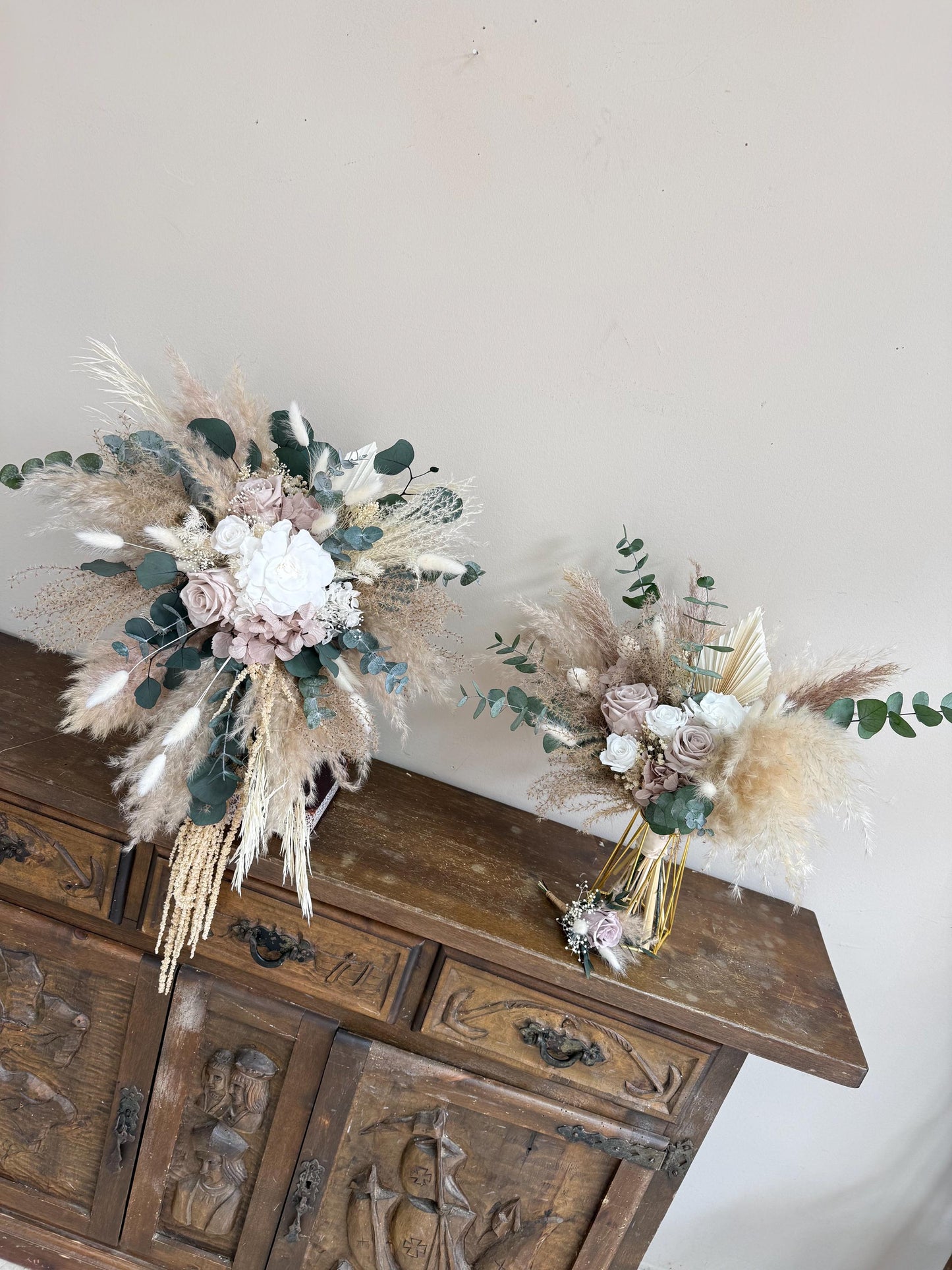 Neutral Cascade Wedding Bouquet