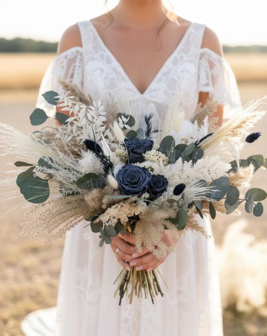 Navy Blue Bridal Bouquet
