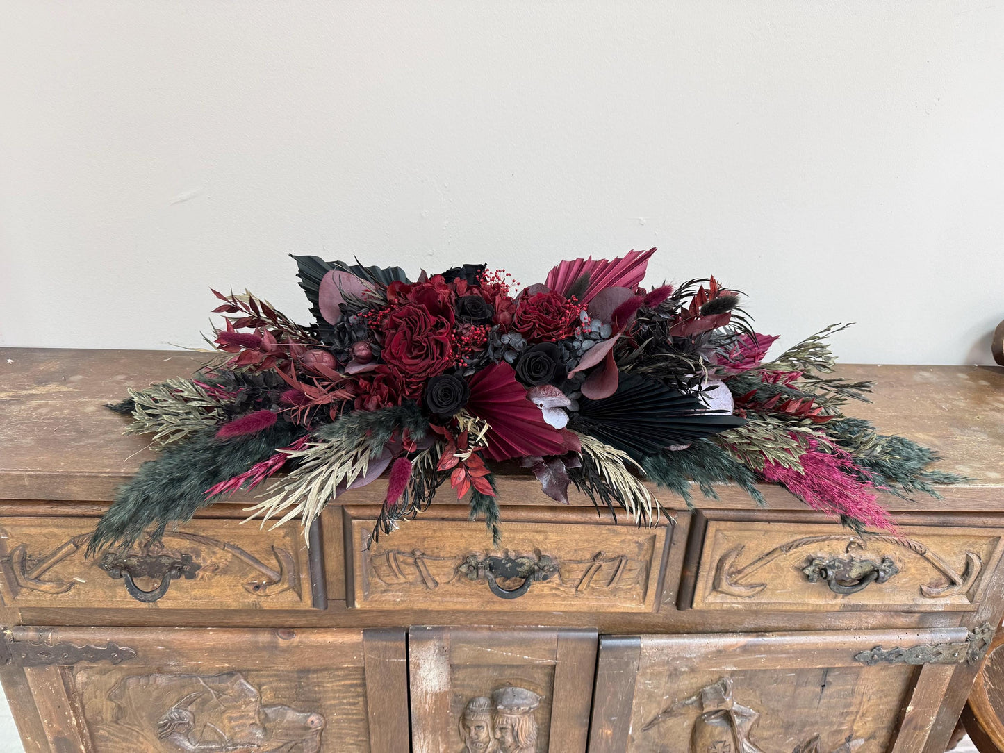 Black & Burgundy Wedding Flowers