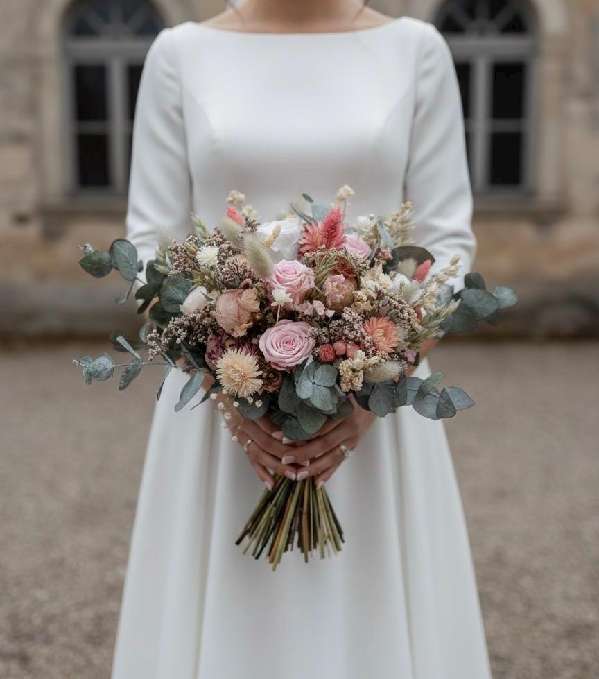 Rustic Bridal Bouquet Blush | Wildflower Wedding Flowers
