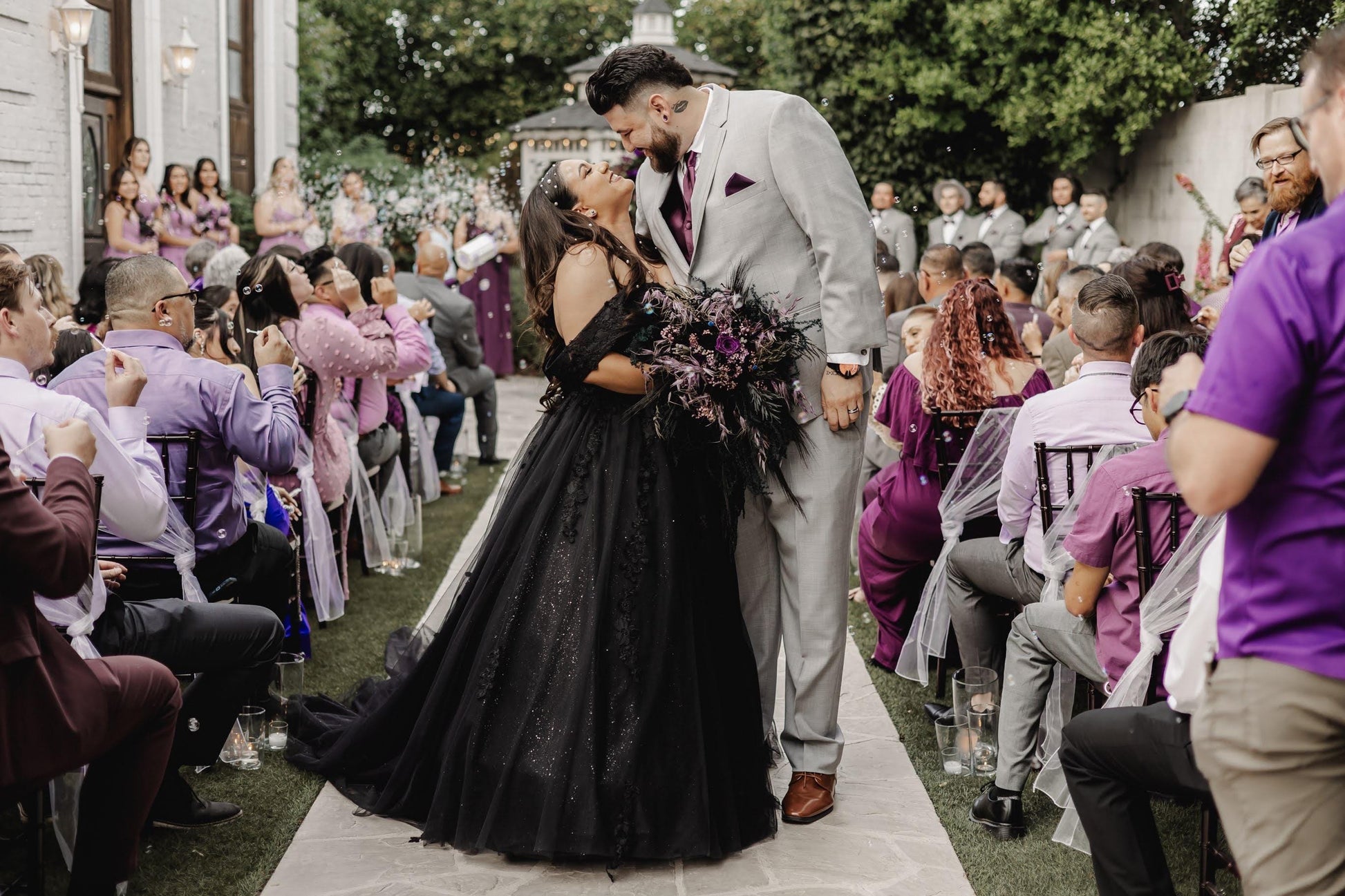 Black & Dark Purple Wedding Flowers