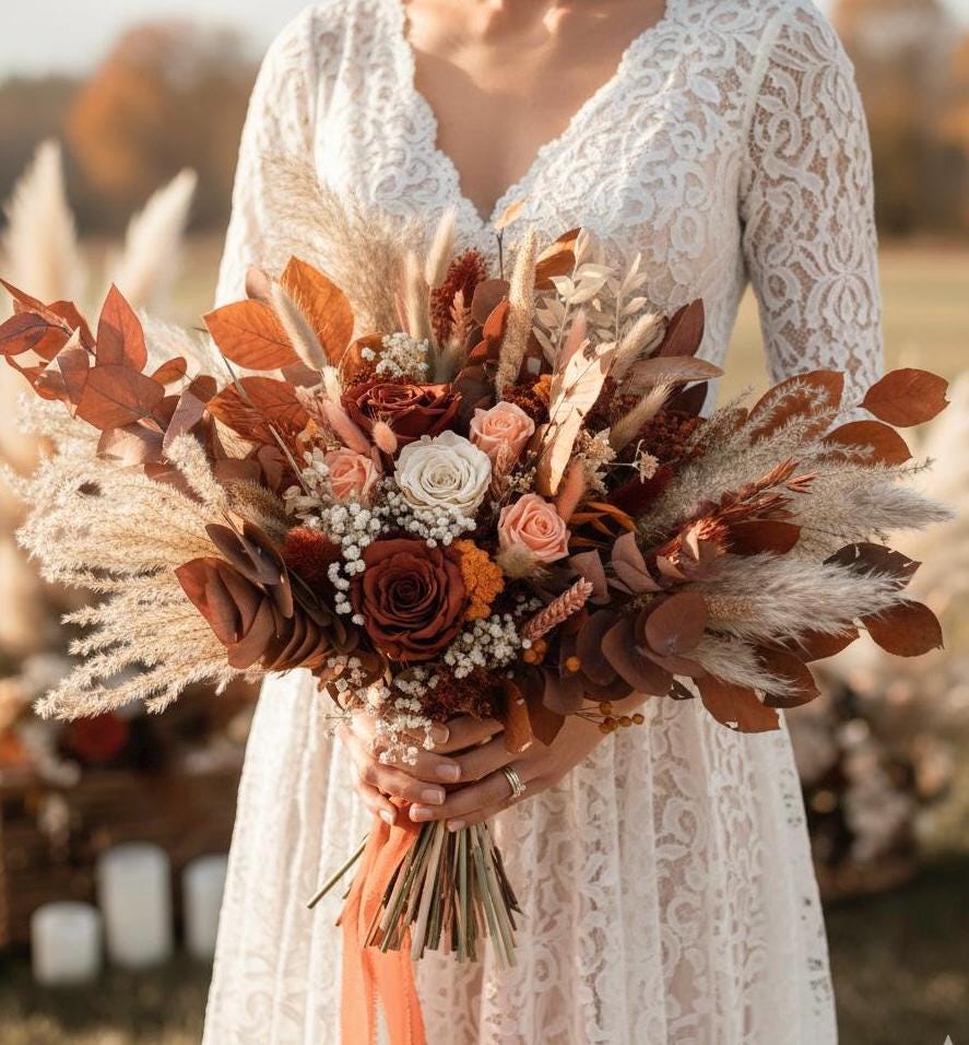 Fall Colored Wedding Bouquet
