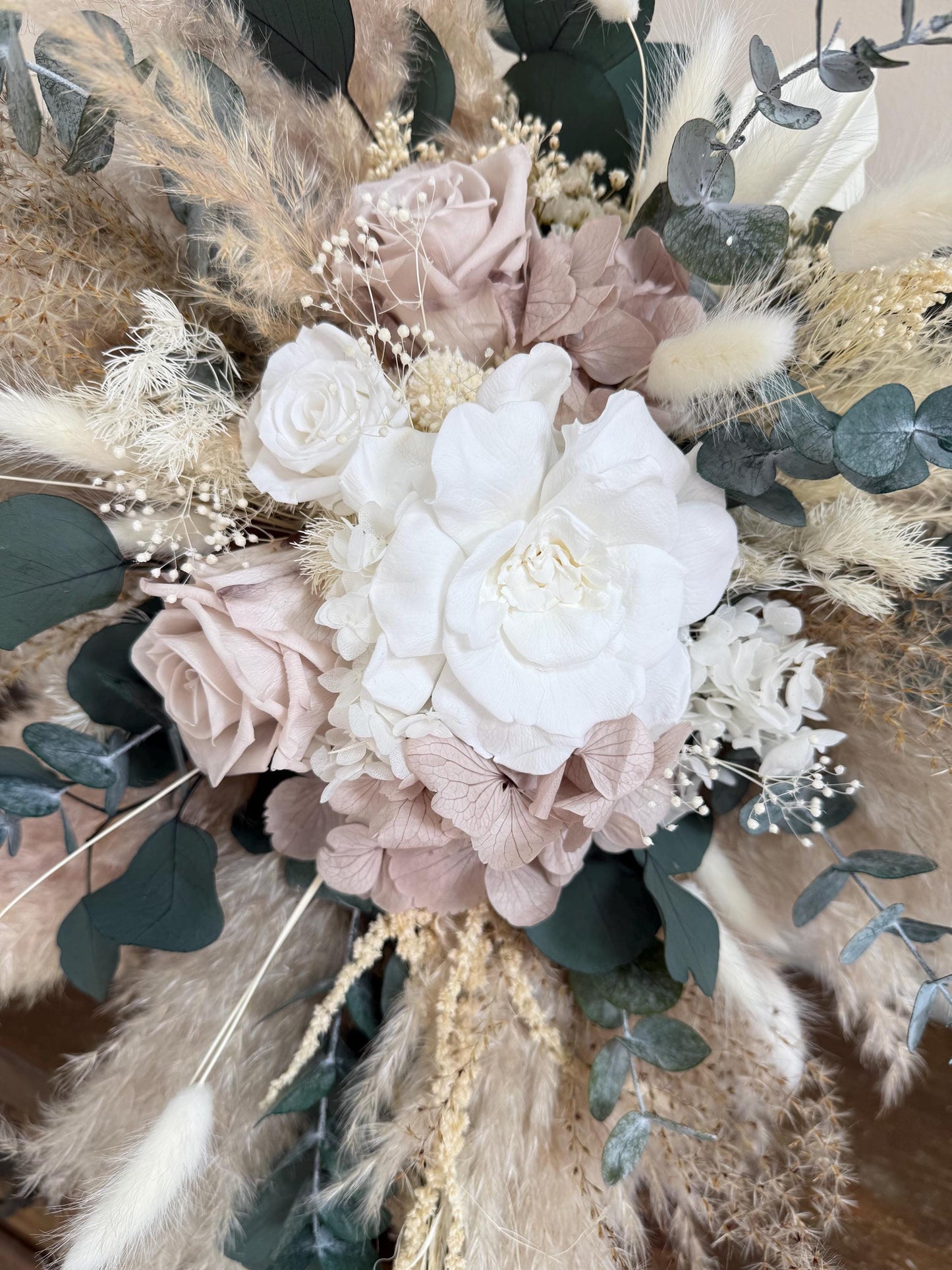 Neutral Cascade Wedding Bouquet