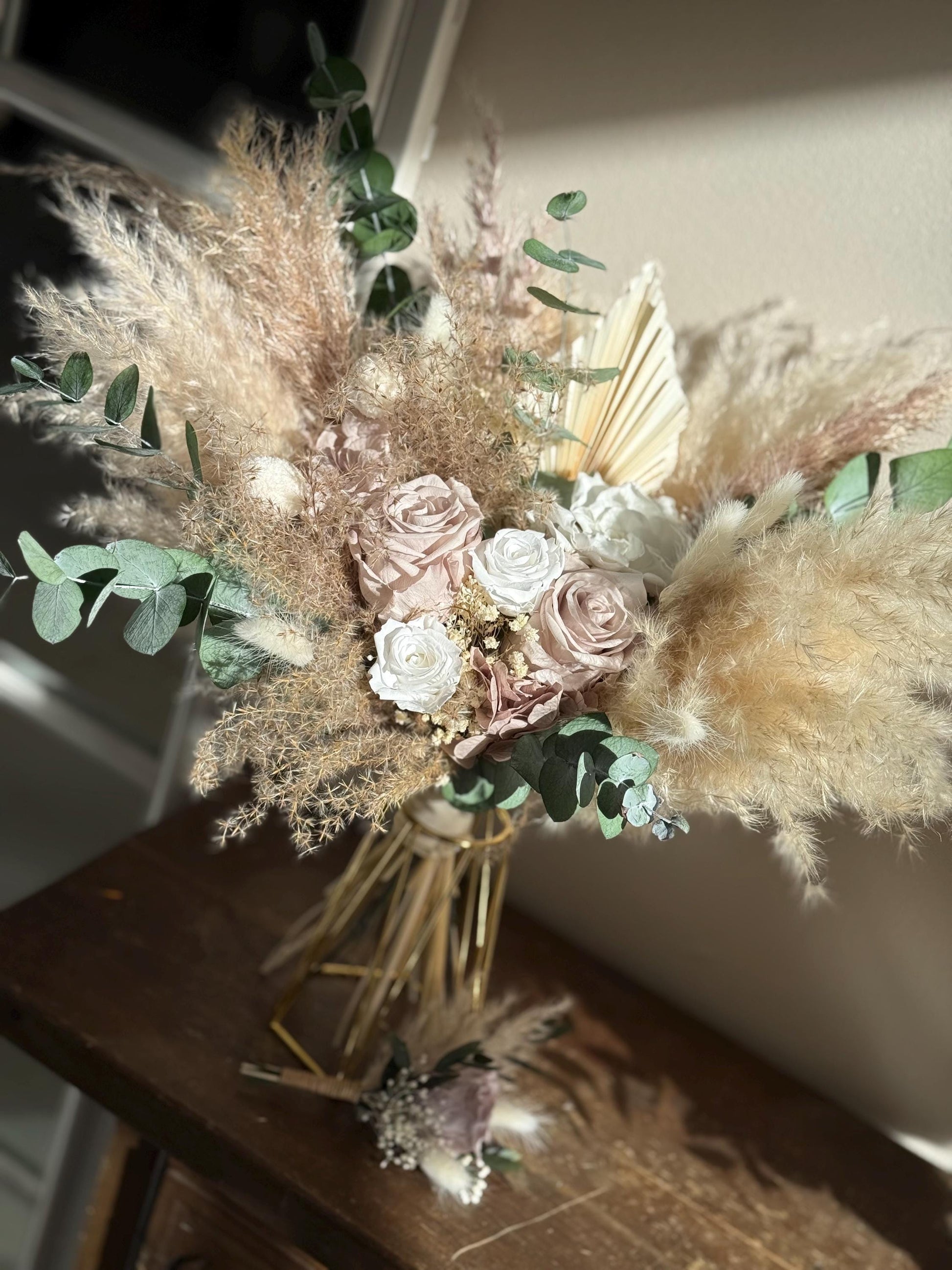 Neutral Cascade Wedding Bouquet