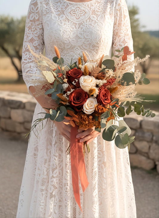 Terracotta & Ivory Wedding Flowers