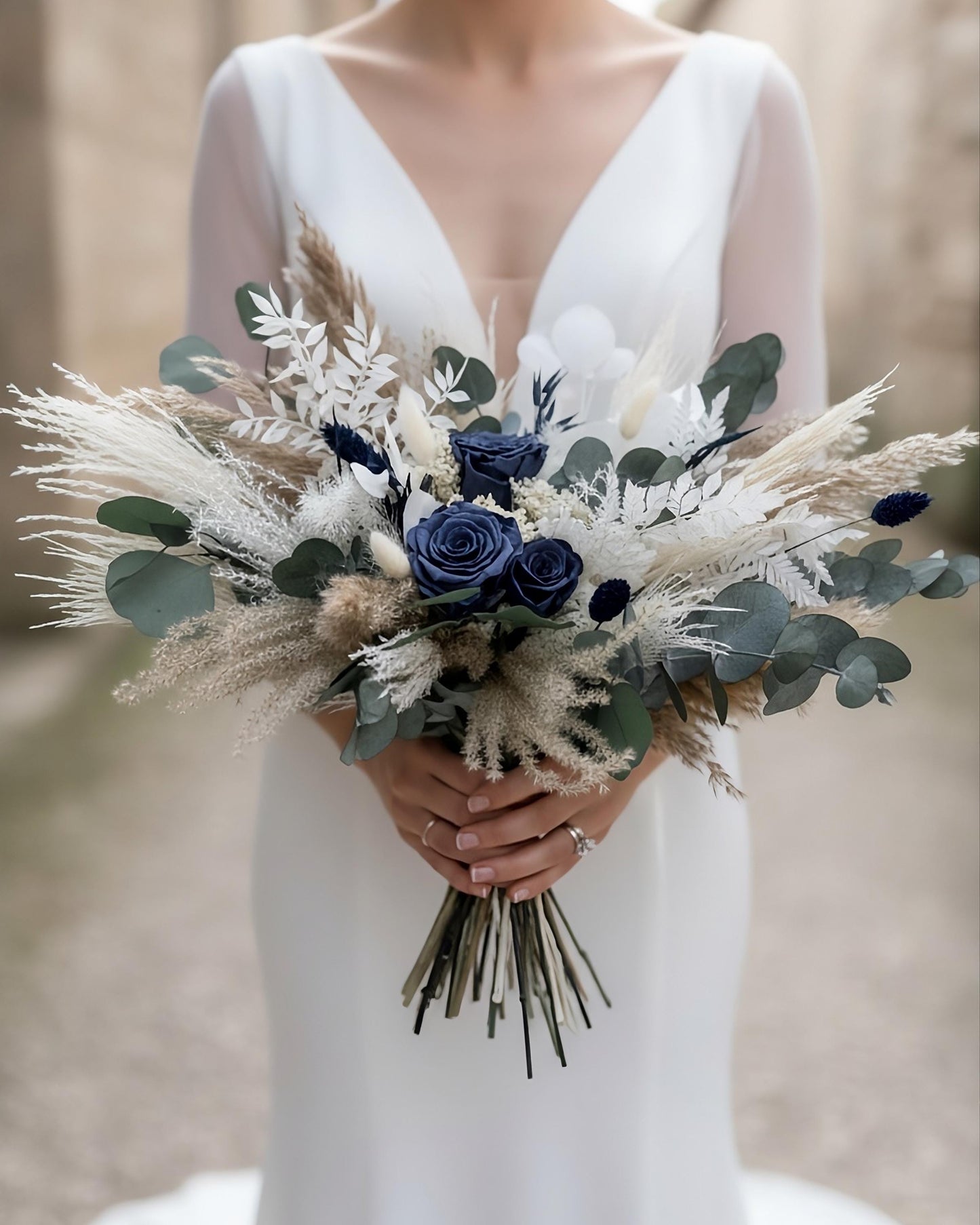 Navy Blue Bridal Bouquet