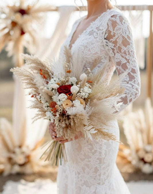 Neutral Boho Wedding Bouquet