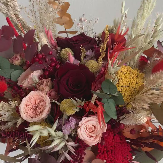 Rust Burgundy Wedding Bouquet Berry Colored Bouquet Boho Wedding Bouquet Dried Flowers Bridal Bouquet Wedding Rustic Bouquet for Bride to be