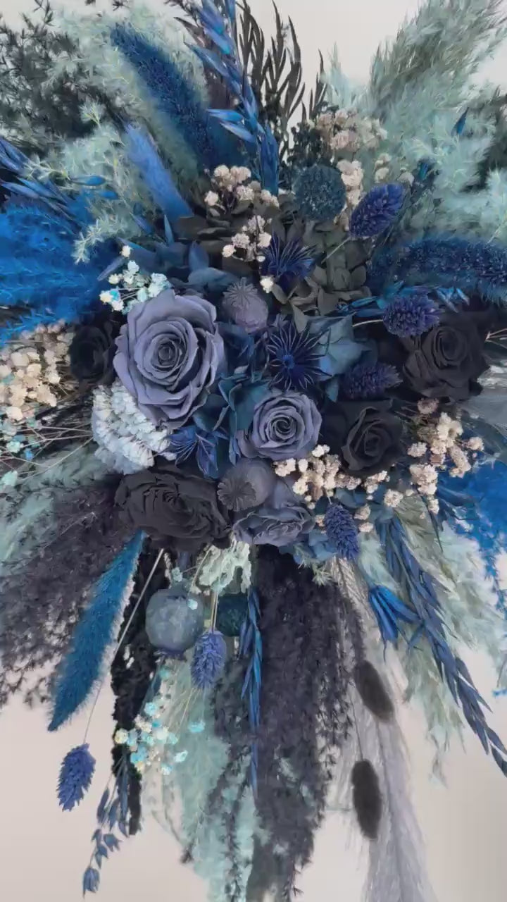 Wedding Bouquet Dusty Blue Bridal Bouquet Blue Wedding Bouquet Dusty Blue Dried Flower Bouquet Blue Grey Dried Flower Wedding Bouquet Boho