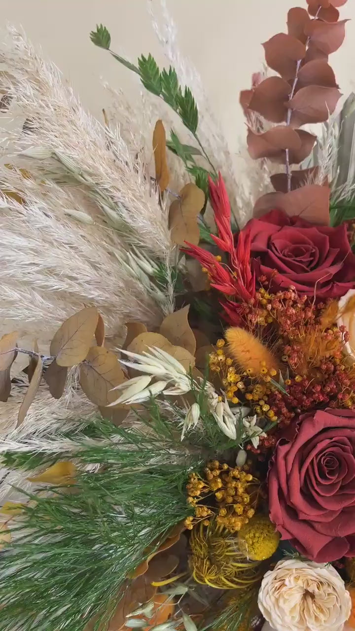 Cascade Rust Wedding Bouquet, Orange Rust Terracotta Bouquet, Boho Bridal Bouquet, Large Bridal Bouquet, Fall Bridal Bouquet, Boho Bride