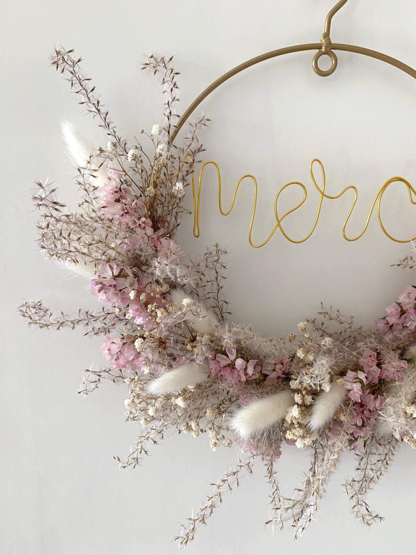 Dried flower wreath - Mothers Day gift- Personalized gift