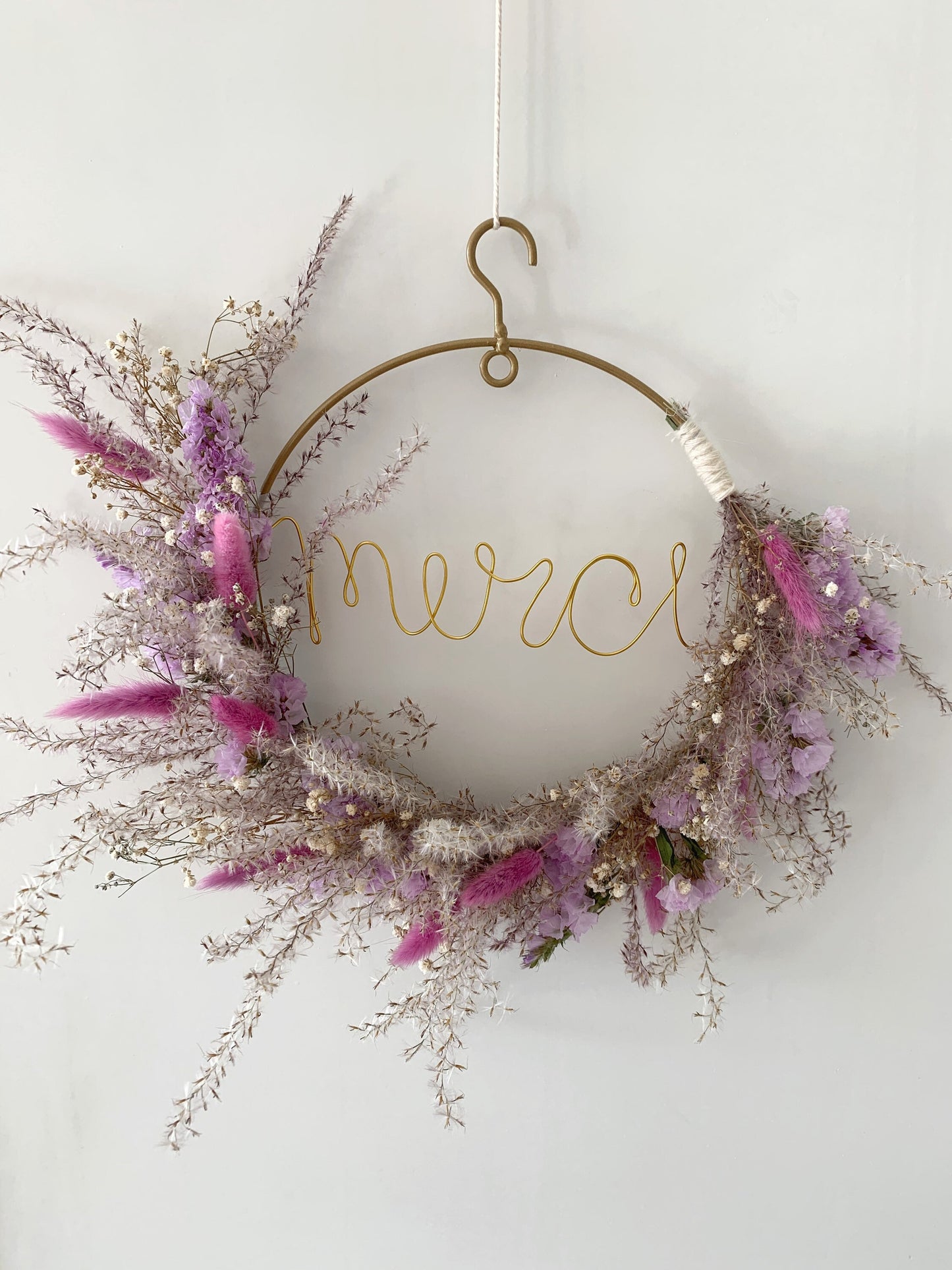Dried flower wreath - Mothers Day gift- Personalized gift