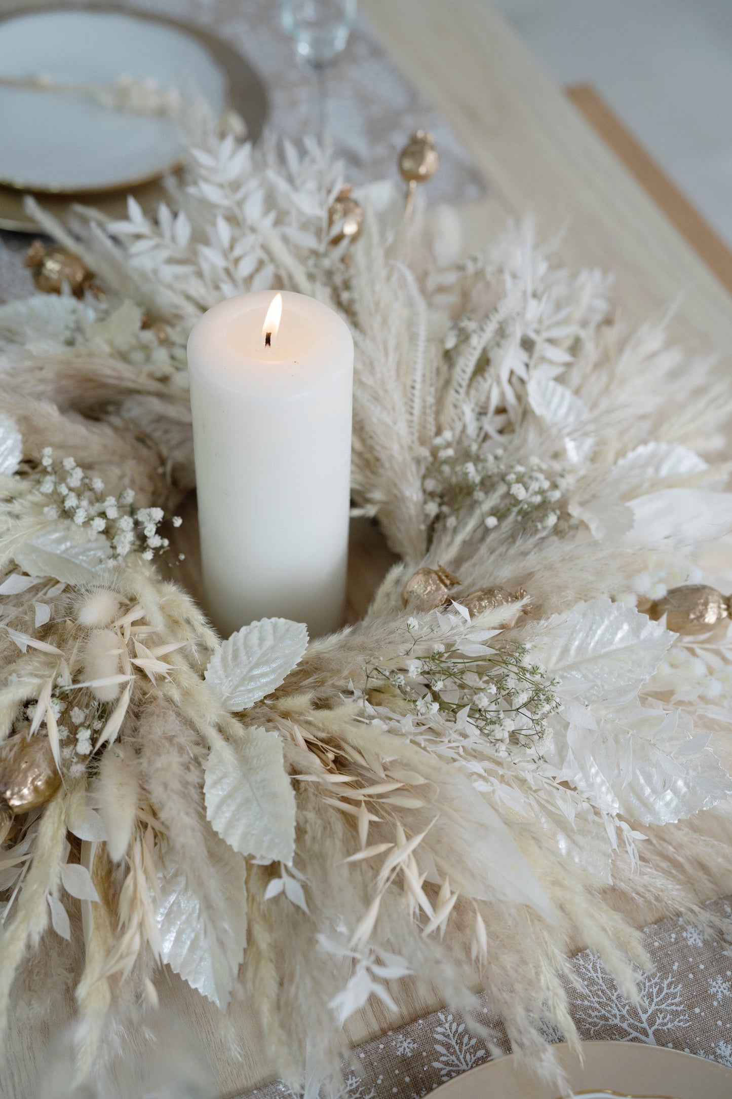 Table wreath candle, Christmas table decor, Christmas table Wreath, Christmas Candle Ring